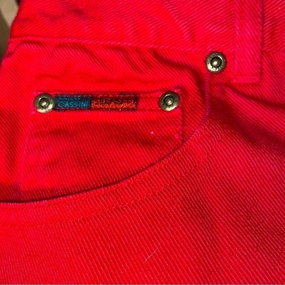 𝅺VINTAGE designer Oleg Cassini jeans in scarlet. NWT 5-pocket, high waisted. - Picture 7 of 8